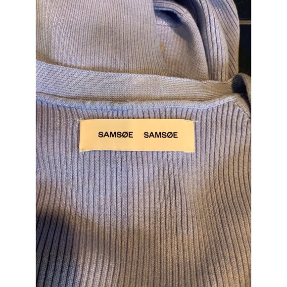 Samsoe Samsoe Blue Rib Knit Henley Long Sleeve Everly Dress, Size XL - Picture 6 of 7